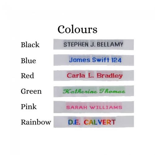 Woven Name Labels | Choice of Colours | Goyals of Maidenhead